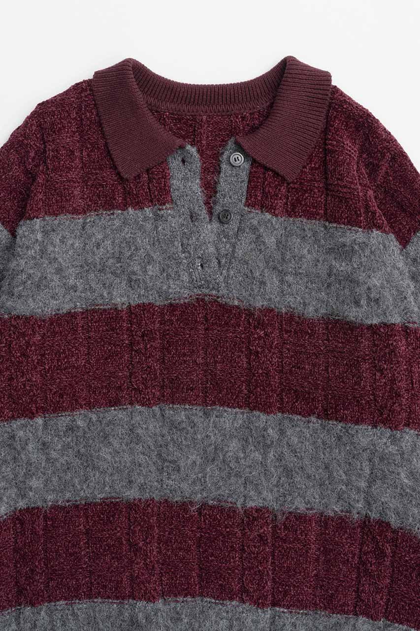 【メゾンスペシャル/MAISON SPECIAL】のCable Knitting Border Rugger Knit Tops/ケーブルボーダーラガーニット 人気、トレンドファッション・服の通販 founy(ファニー) 　ファッション　Fashion　レディースファッション　Fashion for Women　トップス・カットソー　Cut & Sew Tops　ニット　Knit Tops & Sweaters　カジュアルプルオーバー・ニットトップス　Pullovers & Knit Tops / Casual Pullovers　ダメージ　Distressed, Destroyed　フレア　Flare, Flared　ボーダー　Border, Stripe　other-4|ID: prp329100004162623 ipo3291000000032911957