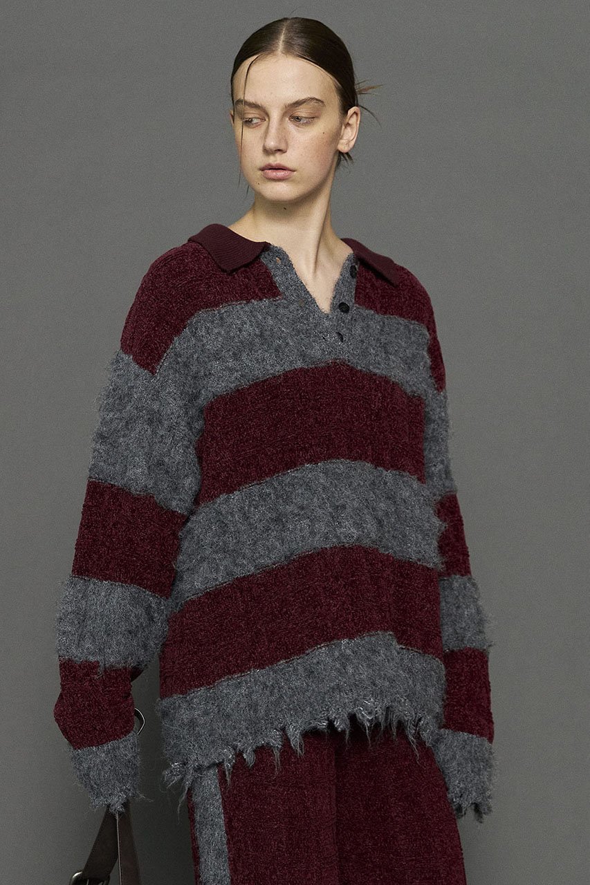 【メゾンスペシャル/MAISON SPECIAL】のCable Knitting Border Rugger Knit Tops/ケーブルボーダーラガーニット 人気、トレンドファッション・服の通販 founy(ファニー) 　ファッション　Fashion　レディースファッション　Fashion for Women　トップス・カットソー　Cut & Sew Tops　ニット　Knit Tops & Sweaters　カジュアルプルオーバー・ニットトップス　Pullovers & Knit Tops / Casual Pullovers　ダメージ　Distressed, Destroyed　フレア　Flare, Flared　ボーダー　Border, Stripe　other-8|ID: prp329100004162623 ipo3291000000032911975