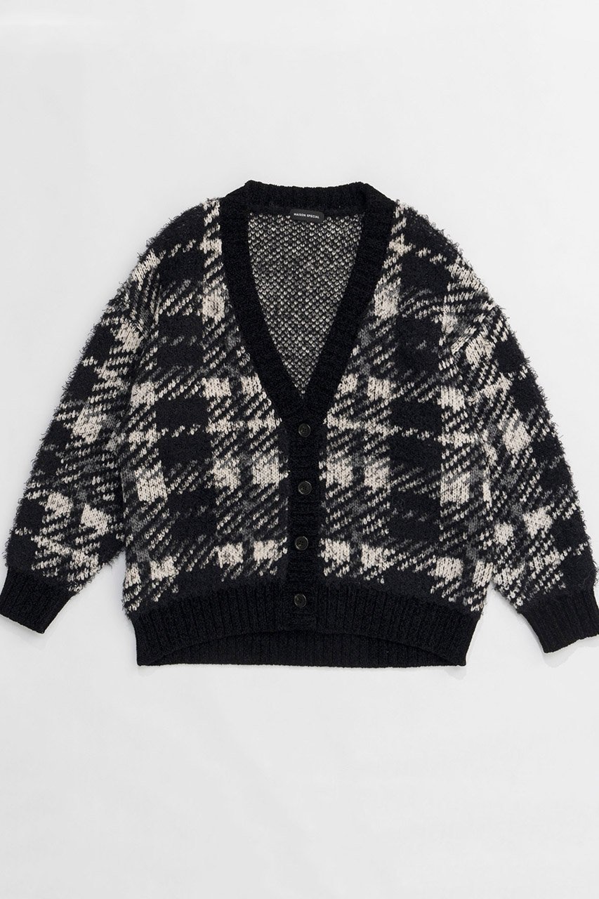 【メゾンスペシャル/MAISON SPECIAL】のPlaid Jacquard Knit Cardigan/ジャガードチェックカーディガン インテリア・キッズ・メンズ・レディースファッション・服の通販 founy(ファニー) 　ファッション　Fashion　レディースファッション　Fashion for Women　トップス・カットソー　Cut & Sew Tops　ニット　Knit Tops & Sweaters　カーディガン・羽織り　Layered Style Cardigans　アクリル　Acrylic Material　インナー　Innerwear　カーディガン　Cardigan, Knitwear　シンプル　Simple, Minimal　スウェット / スエット　Sweatshirt, Sweatwear　スラックス　Slacks, Dress Pants　チェック　Check, Plaid, Tartan　デニム　Denim, Jeans Material　羽織　Haori, Light Jacket　A/W・秋冬　Autumn/Winter　BLK(ブラック)|ID: prp329100004162624 ipo3291000000034909828