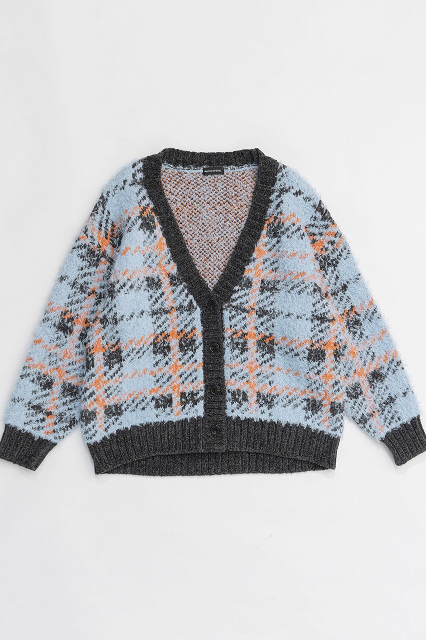 【メゾンスペシャル/MAISON SPECIAL】のPlaid Jacquard Knit Cardigan/ジャガードチェックカーディガン インテリア・キッズ・メンズ・レディースファッション・服の通販 founy(ファニー) 　ファッション　Fashion　レディースファッション　Fashion for Women　トップス・カットソー　Cut & Sew Tops　ニット　Knit Tops & Sweaters　カーディガン・羽織り　Layered Style Cardigans　アクリル　Acrylic Material　インナー　Innerwear　カーディガン　Cardigan, Knitwear　シンプル　Simple, Minimal　スウェット / スエット　Sweatshirt, Sweatwear　スラックス　Slacks, Dress Pants　チェック　Check, Plaid, Tartan　デニム　Denim, Jeans Material　羽織　Haori, Light Jacket　A/W・秋冬　Autumn/Winter　BLU(ブルー)|ID: prp329100004162624 ipo3291000000034909831