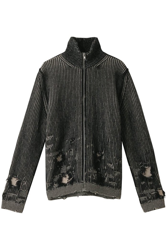 【エムエムシックス メゾンマルジェラ/MM6 Maison Margiela / MEN】の【MEN】ダメージデザイン ジップ ニットブルゾン インテリア・キッズ・メンズ・レディースファッション・服の通販 founy(ファニー) https://founy.com/ ファッション Fashion メンズファッション MEN A/W・秋冬 Aw・Autumn/Winter・Fw・Fall-Winter ジップ Zip ジャケット Jacket スタイリッシュ Stylish ストライプ Stripe ダメージ Damage ハイネック High Neck フロント Front ブルゾン Blouson NEW・新作・新着・新入荷 New Arrivals |ID: prp329100004162633 ipo3291000000028743776