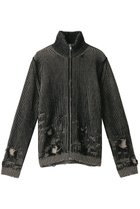 【エムエムシックス メゾンマルジェラ/MM6 Maison Margiela / MEN】の【MEN】ダメージデザイン ジップ ニットブルゾン 人気、トレンドファッション・服の通販 founy(ファニー) ファッション Fashion メンズファッション MEN A/W・秋冬 Aw・Autumn/Winter・Fw・Fall-Winter ジップ Zip ジャケット Jacket スタイリッシュ Stylish ストライプ Stripe ダメージ Damage ハイネック High Neck フロント Front ブルゾン Blouson NEW・新作・新着・新入荷 New Arrivals thumbnail ブラック/グリーン|ID: prp329100004162633 ipo3291000000028743777