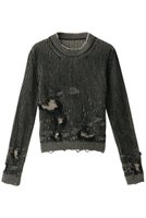 【エムエム6 メゾン マルタン マルジェラ/MM6 Maison Martin Margiela】のクルーネック ダメージデザイン ニットトップス 人気、トレンドファッション・服の通販 founy(ファニー) ファッション Fashion レディースファッション WOMEN トップス・カットソー Tops/Tshirt ニット Knit Tops シャツ/ブラウス Shirts/Blouses ロング / Tシャツ T-Shirts カットソー Cut and Sewn A/W・秋冬 Aw・Autumn/Winter・Fw・Fall-Winter コンパクト Compact ストライプ Stripe スリーブ Sleeve ダメージ Damage ランダム Random ロング Long NEW・新作・新着・新入荷 New Arrivals |ID:prp329100004162635