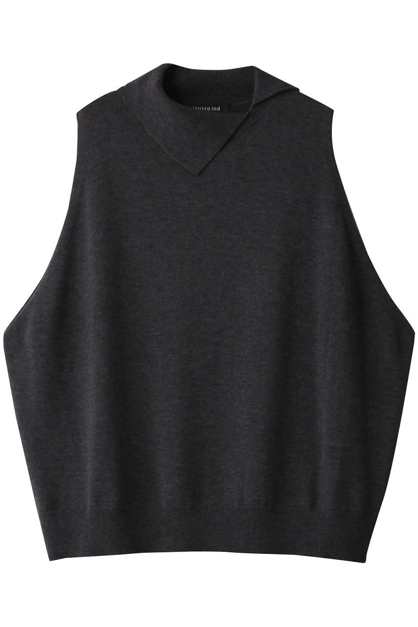 【ミズイロ インド/mizuiro ind】のasymmetry collar wide vest ベスト インテリア・キッズ・メンズ・レディースファッション・服の通販 founy(ファニー) 　ファッション　Fashion　レディースファッション　WOMEN　トップス・カットソー　Tops/Tshirt　ニット　Knit Tops　ベスト/ジレ　Gilets/Vests　プルオーバー　Pullover　アシンメトリー　Asymmetry　シンプル　Simple　トレンド　Trend　ベスト　Vest　ロング　Long　NEW・新作・新着・新入荷　New Arrivals　gray|ID: prp329100004162662 ipo3291000000028743853