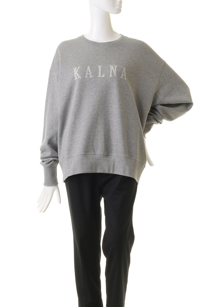 【カルナ/KALNA】のクロス刺しゅう ロゴスウェット プルオーバー 人気、トレンドファッション・服の通販 founy(ファニー) 　ファッション　Fashion　レディースファッション　WOMEN　トップス・カットソー　Tops/Tshirt　シャツ/ブラウス　Shirts/Blouses　パーカ　Sweats　ロング / Tシャツ　T-Shirts　プルオーバー　Pullover　スウェット　Sweat　カットソー　Cut and Sewn　スウェット　Sweat　スタイリッシュ　Stylish　スリーブ　Sleeve　ロング　Long　other-2|ID: prp329100004162679 ipo3291000000031396804
