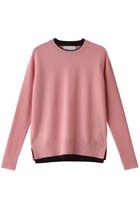 【ベイジ,/BEIGE,】のPOMPE(ポンプ)/ウールカシミヤクルーネックニット Pink×Bordeaux|ID: prp329100004165019 ipo3291000000028776652