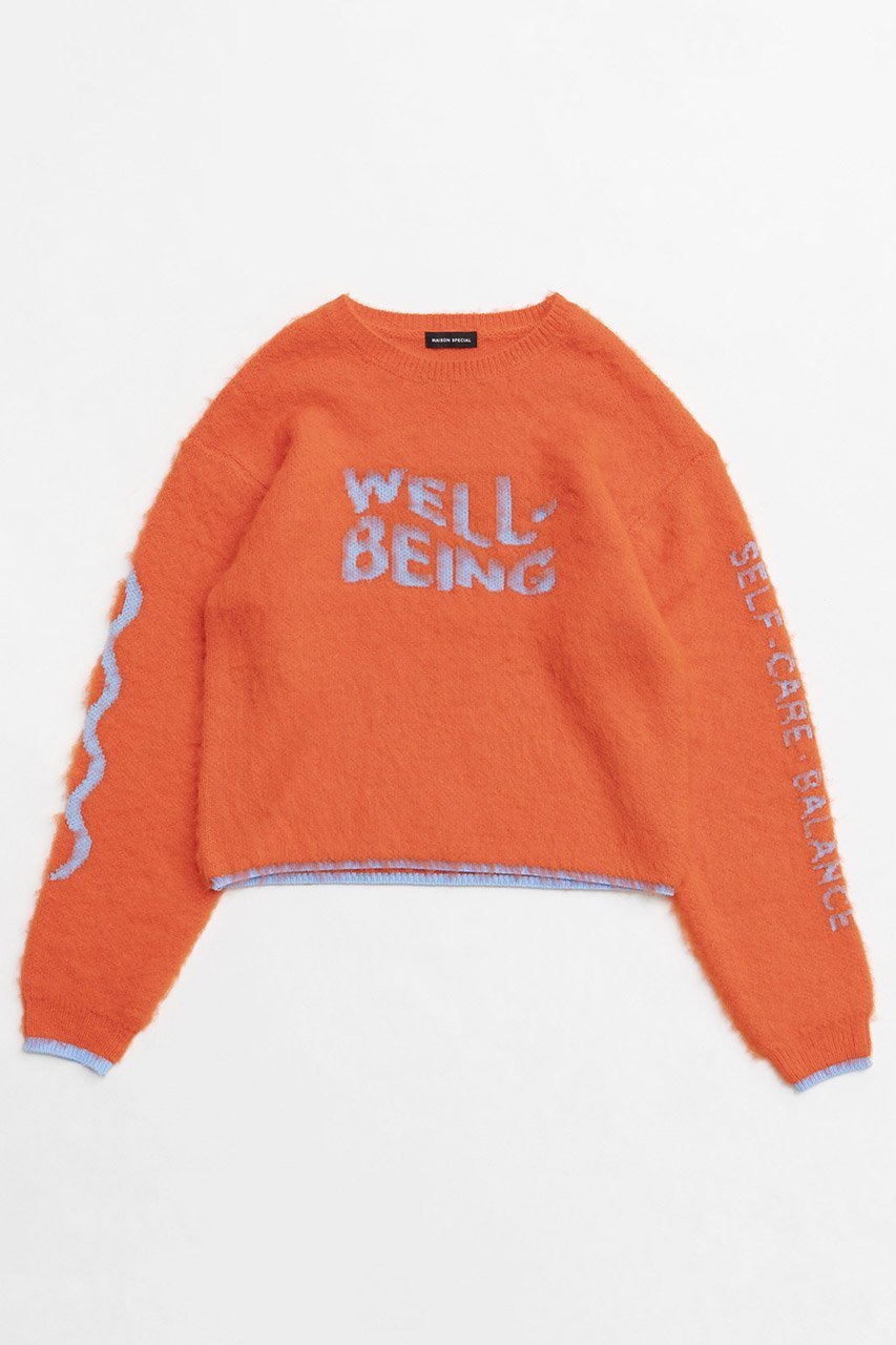 【メゾンスペシャル/MAISON SPECIAL】のWELLBEING Logo Jacquard Knit Sweater/WELLBEINGロゴジャガードニット インテリア・キッズ・メンズ・レディースファッション・服の通販 founy(ファニー) 　ファッション　Fashion　レディースファッション　WOMEN　トップス・カットソー　Tops/Tshirt　ニット　Knit Tops　パーカ　Sweats　プルオーバー　Pullover　スウェット　Sweat　NEW・新作・新着・新入荷　New Arrivals　ORG(オレンジ)|ID: prp329100004167087 ipo3291000000028813382