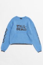 【メゾンスペシャル/MAISON SPECIAL】のWELLBEING Logo Jacquard Knit Sweater/WELLBEINGロゴジャガードニット BLU(ブルー)|ID:prp329100004167087