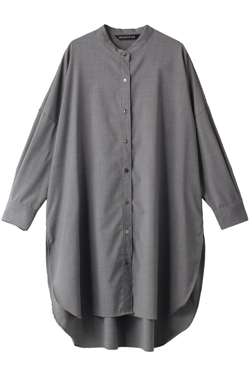 【ミズイロ インド/mizuiro ind】のT/W stand collar shirt tunic チュニック インテリア・キッズ・メンズ・レディースファッション・服の通販 founy(ファニー) 　ファッション　Fashion　レディースファッション　WOMEN　ワンピース　Dress　チュニック　Tunic　シンプル　Simple　スタンド　Stand　スリット　Slit　チュニック　Tunic　トレンド　Trend　ビッグ　Big　ボトム　Bottom　grayA|ID: prp329100004167096 ipo3291000000028813477