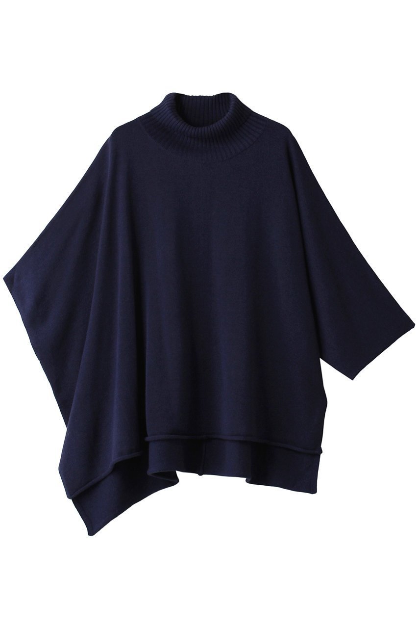 【ミズイロ インド/mizuiro ind】のponcho like high neck P/O プルオーバー インテリア・キッズ・メンズ・レディースファッション・服の通販 founy(ファニー) 　ファッション　Fashion　レディースファッション　WOMEN　トップス・カットソー　Tops/Tshirt　ニット　Knit Tops　プルオーバー　Pullover　アシンメトリー　Asymmetry　シンプル　Simple　ハイネック　High Neck　ポンチョ　Poncho　d.navy|ID: prp329100004167097 ipo3291000000028813486