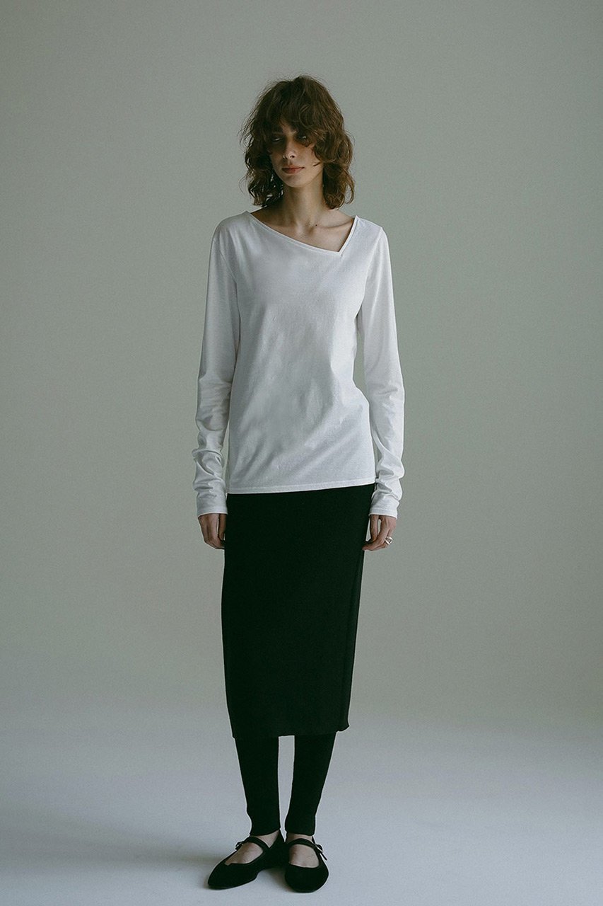 【ハー/HER.】のアシメネックカットソー 人気、トレンドファッション・服の通販 founy(ファニー) 　ファッション　Fashion　レディースファッション　Fashion for Women　トップス・カットソー　Cut & Sew Tops　シャツ・ブラウス・オフィスカジュアル　Elegant Blouses & Button-Ups　ロングTシャツ・Tシャツ　Longline T-Shirts & Tees　カットソー・ベーシックTシャツ　Cut-and-Sewn Tops / Stretch Tees & Basics　アシンメトリー　Asymmetrical Style　カットソー　Cut and Sewn Top　スリーブ　Sleeve, Long Sleeve / Short Sleeve　ロング　Long, Long-Length　夏　Summer　other-7|ID: prp329100004168309 ipo3291000000032894372