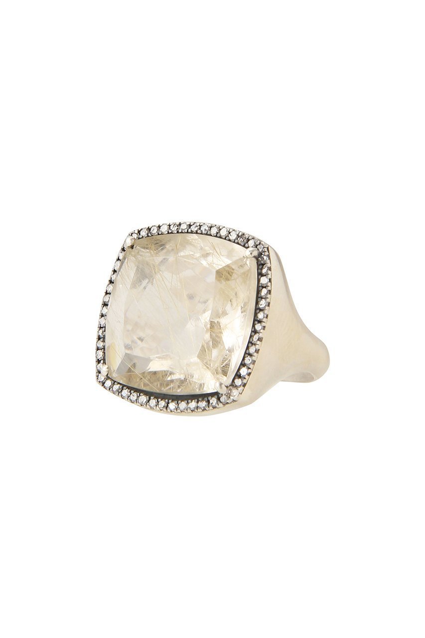 【アドリン ヒュー/Adlin Hue】のRutilated Quartz Canan Pinky リング インテリア・キッズ・メンズ・レディースファッション・服の通販 founy(ファニー) 　ファッション　Fashion　レディースファッション　Fashion for Women　ジュエリー　Jewelry　シルバー　Silver, Metallic Silver　スクエア　Square, Square Shape　ビジュー　Bijou, Jewel-like Accent　フォルム　Silhouette, Form　エレガント 上品　Elegant　クリア|ID: prp329100004168337 ipo3291000000035579243