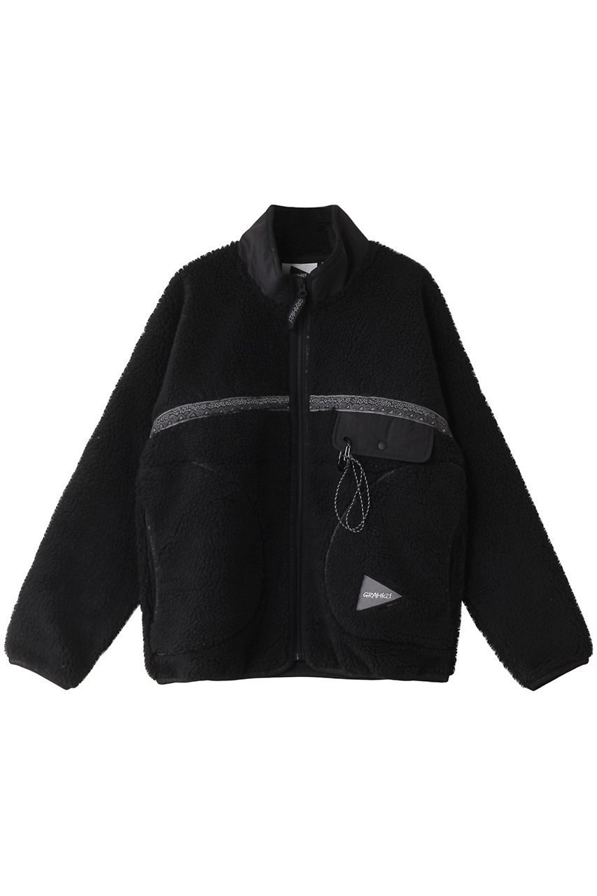 【アンドワンダー/and wander】の【UNISEX】【and wander×gramicci】JQ tape fleece jacket インテリア・キッズ・メンズ・レディースファッション・服の通販 founy(ファニー) 　ファッション　Fashion　レディースファッション　Fashion for Women　アウター　Coat / Outerwear Collection　レディースジャケット・軽アウター　Jackets　ユニセックス　Unisex, Genderless　コラボ　Collaboration, Collab　ジャケット　Jacket, Outerwear　ポケット　Pocket, Pocket Detail　今季　This Season, Current Season　定番　Standard, Basic Item　A/W・秋冬　Autumn/Winter　ブラック|ID: prp329100004169743 ipo3291000000032947505