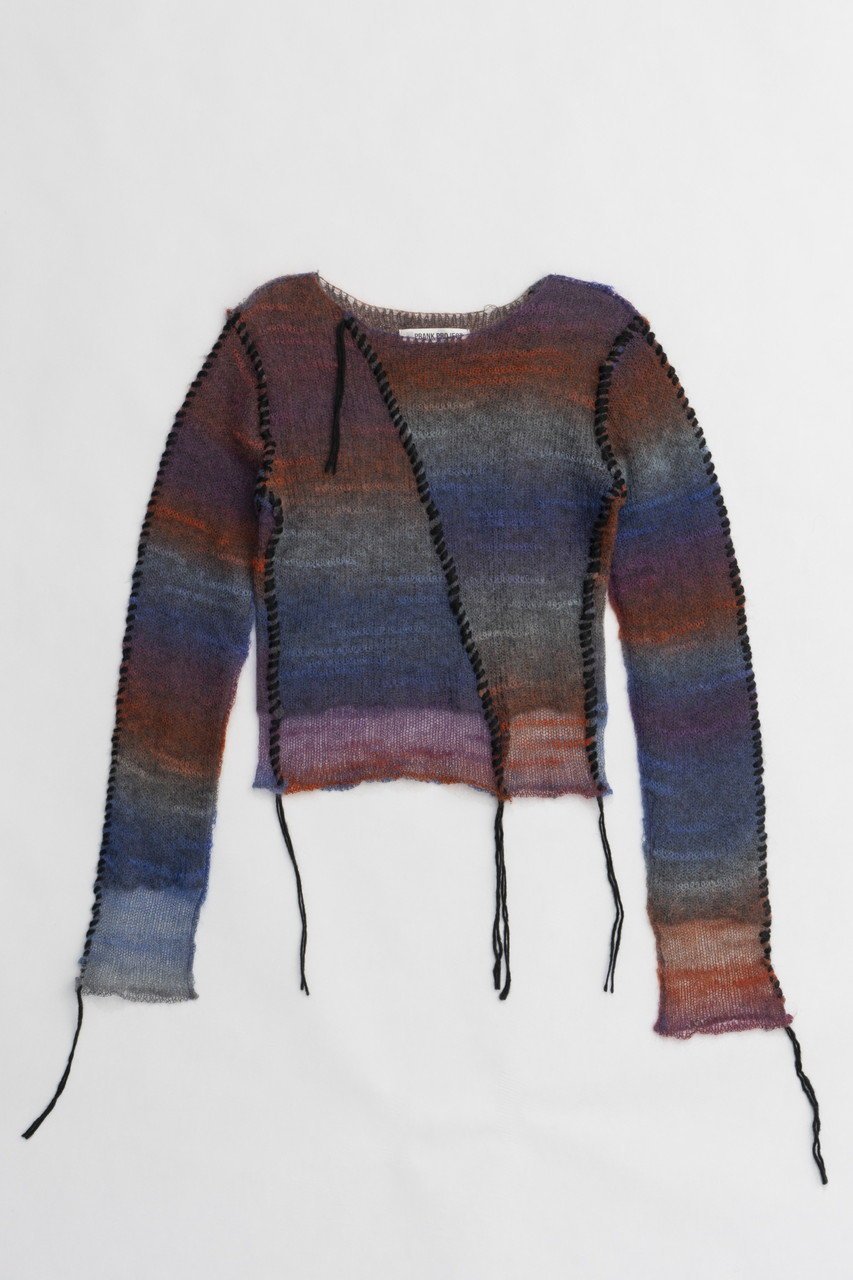 【プランク プロジェクト/PRANK PROJECT】のモヘヤカスリリバーシブルニットトップ/Mohair Blur Reversible Knit Top インテリア・キッズ・メンズ・レディースファッション・服の通販 founy(ファニー) 　ファッション　Fashion　レディースファッション　WOMEN　トップス・カットソー　Tops/Tshirt　ニット　Knit Tops　プルオーバー　Pullover　インナー　Inner　コンパクト　Compact　ジャケット　Jacket　ボーダー　Border　モヘア　Mohair　リバーシブル　Reversible　NEW・新作・新着・新入荷　New Arrivals　無地　Plain Color　BLU(ブルー)|ID: prp329100004169795 ipo3291000000028850572