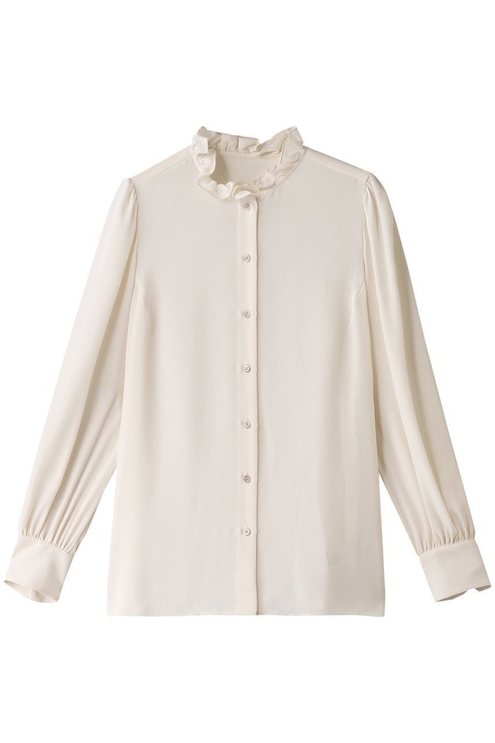 【デザイン ワークス/DESIGN WORKS】のバックサテンアムンゼンブラウス インテリア・キッズ・メンズ・レディースファッション・服の通販 founy(ファニー) https://founy.com/ ファッション Fashion レディースファッション Fashion for Women トップス・カットソー Cut & Sew Tops シャツ・ブラウス・オフィスカジュアル Elegant Blouses & Button-Ups バッグ Bags おすすめ Recommended / Our Picks エレガント 上品 Elegant ジャケット Jacket, Outerwear スリーブ Sleeve, Long Sleeve / Short Sleeve デニム Denim, Jeans Material ファブリック Fabric, Textile フリル Frill, Ruffle ロング Long, Long-Length |ID: prp329100004169816 ipo3291000000034955551