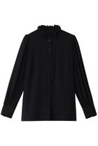 【デザイン ワークス/DESIGN WORKS】のバックサテンアムンゼンブラウス 人気、トレンドファッション・服の通販 founy(ファニー) ファッション Fashion レディースファッション Fashion for Women トップス・カットソー Cut & Sew Tops シャツ・ブラウス・オフィスカジュアル Elegant Blouses & Button-Ups バッグ Bags おすすめ Recommended / Our Picks エレガント 上品 Elegant ジャケット Jacket, Outerwear スリーブ Sleeve, Long Sleeve / Short Sleeve デニム Denim, Jeans Material ファブリック Fabric, Textile フリル Frill, Ruffle ロング Long, Long-Length thumbnail ブラック|ID: prp329100004169816 ipo3291000000034955556