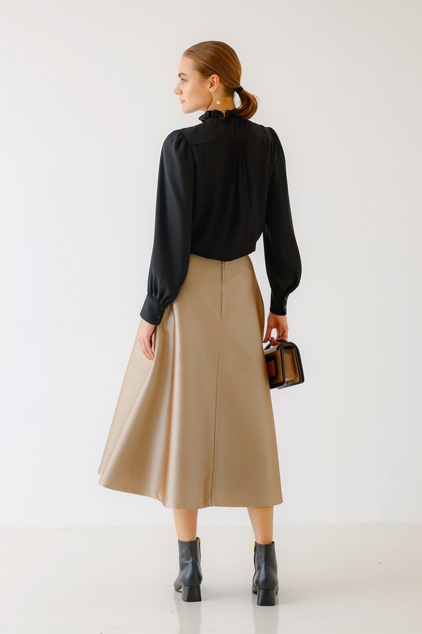 【デザイン ワークス/DESIGN WORKS】のバックサテンアムンゼンブラウス 人気、トレンドファッション・服の通販 founy(ファニー) 　ファッション　Fashion　レディースファッション　Fashion for Women　トップス・カットソー　Cut & Sew Tops　シャツ・ブラウス・オフィスカジュアル　Elegant Blouses & Button-Ups　バッグ　Bags　おすすめ　Recommended / Our Picks　エレガント 上品　Elegant　ジャケット　Jacket, Outerwear　スリーブ　Sleeve, Long Sleeve / Short Sleeve　デニム　Denim, Jeans Material　ファブリック　Fabric, Textile　フリル　Frill, Ruffle　ロング　Long, Long-Length　other-7|ID: prp329100004169816 ipo3291000000034955565