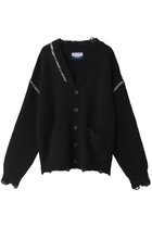 【メゾンスペシャル/MAISON SPECIAL】の【UNISEX】Vネックカーディガンダメージニット BLK(ブラック)|ID:prp329100004169829