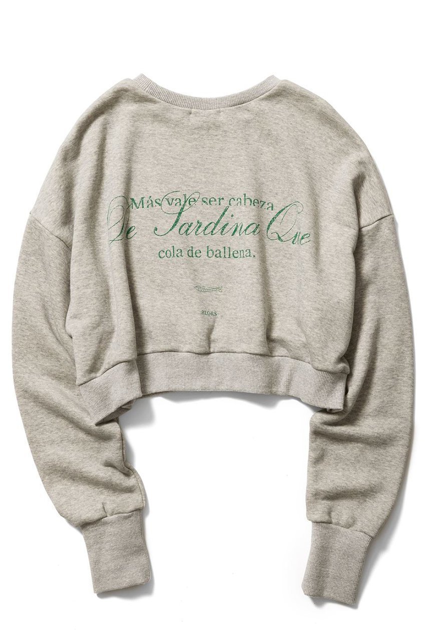 【アロー/aLORS】のSweat-shirt Sardina 人気、トレンドファッション・服の通販 founy(ファニー) 　ファッション　Fashion　レディースファッション　Fashion for Women　トップス・カットソー　Cut & Sew Tops　シャツ・ブラウス・オフィスカジュアル　Elegant Blouses & Button-Ups　レディースパーカー・カジュアルフーディー　Casual Hoodies & Sweatshirts　ロングTシャツ・Tシャツ　Longline T-Shirts & Tees　スウェット・クルーネックトップス　Sweatshirts & Crewnecks / Relaxed Fit Sweat Tops　カットソー・ベーシックTシャツ　Cut-and-Sewn Tops / Stretch Tees & Basics　エレガント 上品　Elegant　コレクション　Collection, Seasonal Line　スウェット / スエット　Sweatshirt, Sweatwear　デニム　Denim, Jeans Material　プリント　Print, Printed Pattern　ヴィンテージ　Vintage Style　今季　This Season, Current Season　other-2|ID: prp329100004171535 ipo3291000000032895482
