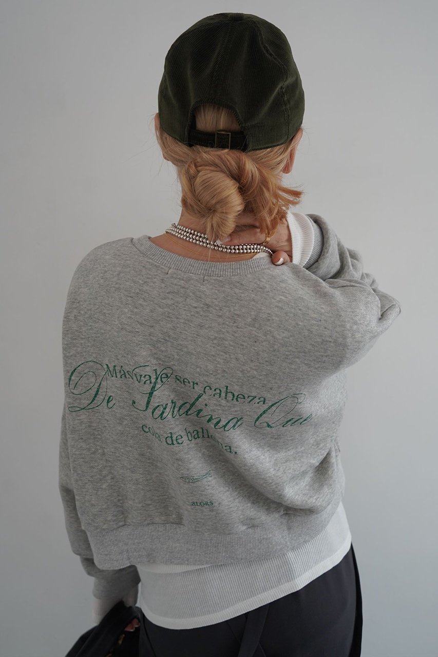 【アロー/aLORS】のSweat-shirt Sardina 人気、トレンドファッション・服の通販 founy(ファニー) 　ファッション　Fashion　レディースファッション　Fashion for Women　トップス・カットソー　Cut & Sew Tops　シャツ・ブラウス・オフィスカジュアル　Elegant Blouses & Button-Ups　レディースパーカー・カジュアルフーディー　Casual Hoodies & Sweatshirts　ロングTシャツ・Tシャツ　Longline T-Shirts & Tees　スウェット・クルーネックトップス　Sweatshirts & Crewnecks / Relaxed Fit Sweat Tops　カットソー・ベーシックTシャツ　Cut-and-Sewn Tops / Stretch Tees & Basics　エレガント 上品　Elegant　コレクション　Collection, Seasonal Line　スウェット / スエット　Sweatshirt, Sweatwear　デニム　Denim, Jeans Material　プリント　Print, Printed Pattern　ヴィンテージ　Vintage Style　今季　This Season, Current Season　other-4|ID: prp329100004171535 ipo3291000000032895492