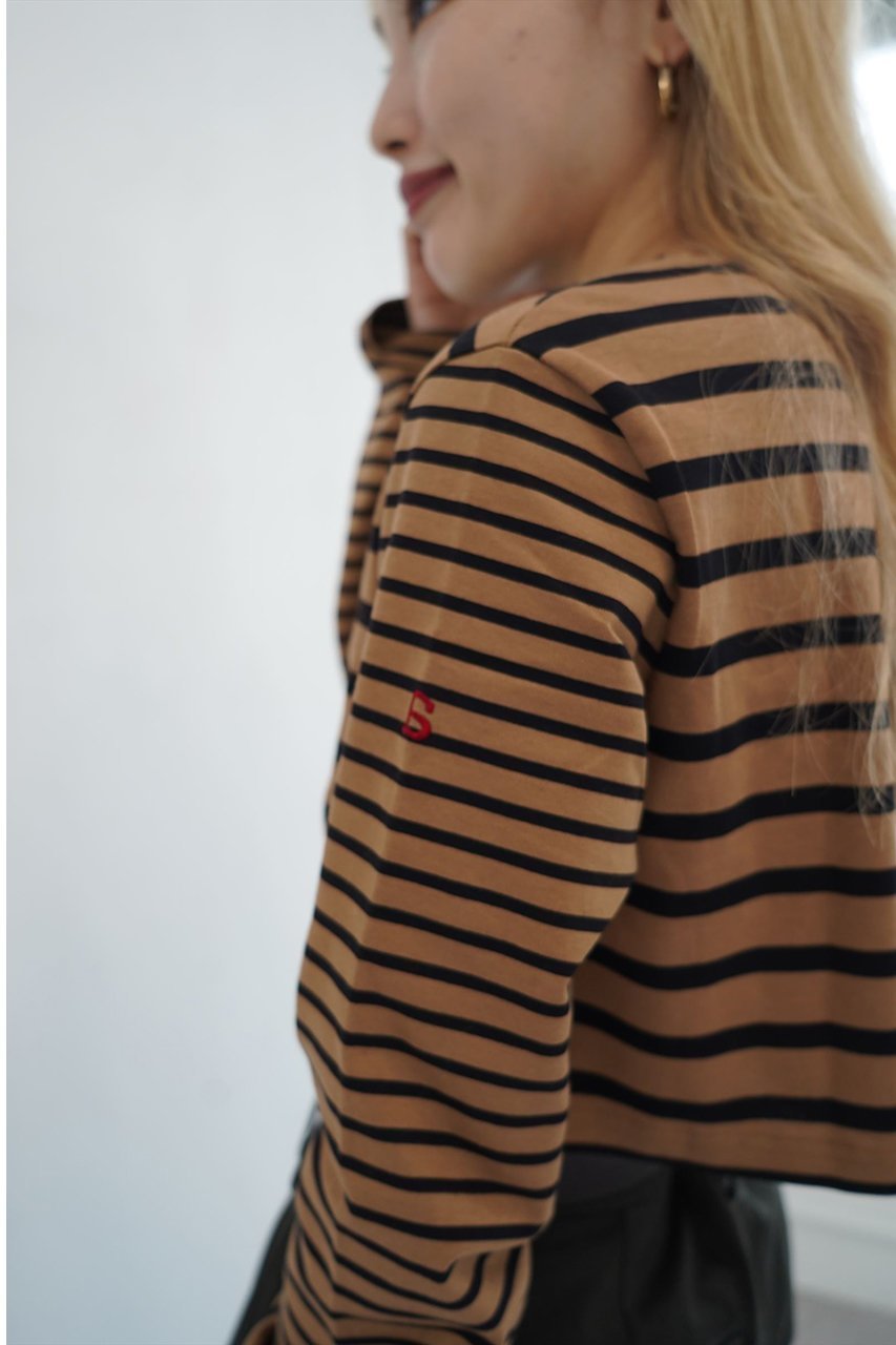 【アロー/aLORS】のHaut mariniere【a】 人気、トレンドファッション・服の通販 founy(ファニー) 　ファッション　Fashion　レディースファッション　Fashion for Women　トップス・カットソー　Cut & Sew Tops　シャツ・ブラウス・オフィスカジュアル　Elegant Blouses & Button-Ups　ロングTシャツ・Tシャツ　Longline T-Shirts & Tees　カットソー・ベーシックTシャツ　Cut-and-Sewn Tops / Stretch Tees & Basics　スリーブ　Sleeve, Long Sleeve / Short Sleeve　デニム　Denim, Jeans Material　ボーダー　Border, Stripe　ロング　Long, Long-Length　other-5|ID: prp329100004171537 ipo3291000000032895562