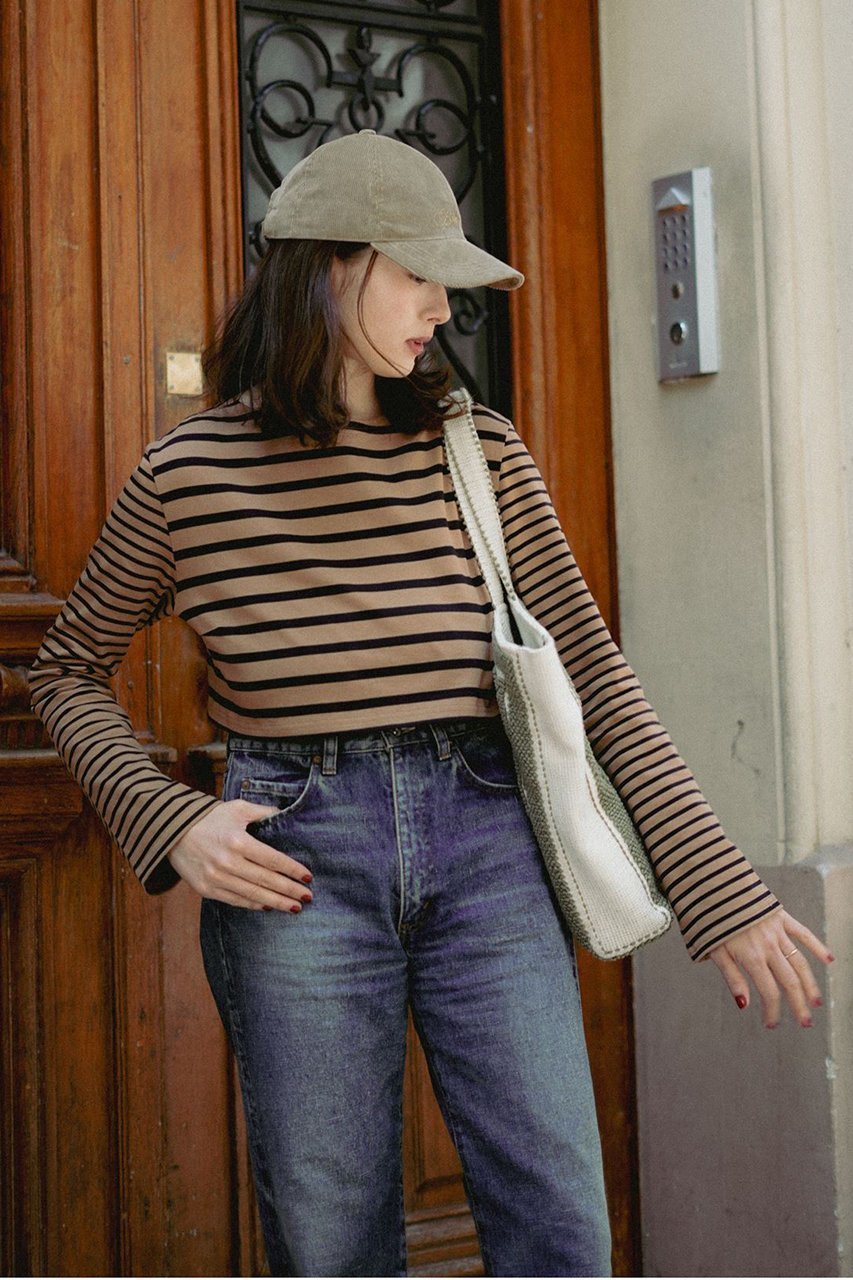 【アロー/aLORS】のHaut mariniere【a】 人気、トレンドファッション・服の通販 founy(ファニー) 　ファッション　Fashion　レディースファッション　Fashion for Women　トップス・カットソー　Cut & Sew Tops　シャツ・ブラウス・オフィスカジュアル　Elegant Blouses & Button-Ups　ロングTシャツ・Tシャツ　Longline T-Shirts & Tees　カットソー・ベーシックTシャツ　Cut-and-Sewn Tops / Stretch Tees & Basics　スリーブ　Sleeve, Long Sleeve / Short Sleeve　デニム　Denim, Jeans Material　ボーダー　Border, Stripe　ロング　Long, Long-Length　other-6|ID: prp329100004171537 ipo3291000000032895565