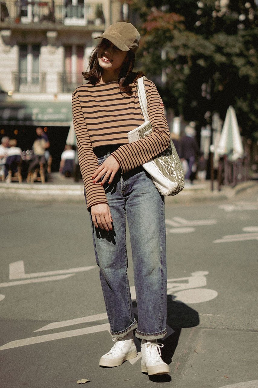 【アロー/aLORS】のHaut mariniere【a】 人気、トレンドファッション・服の通販 founy(ファニー) 　ファッション　Fashion　レディースファッション　Fashion for Women　トップス・カットソー　Cut & Sew Tops　シャツ・ブラウス・オフィスカジュアル　Elegant Blouses & Button-Ups　ロングTシャツ・Tシャツ　Longline T-Shirts & Tees　カットソー・ベーシックTシャツ　Cut-and-Sewn Tops / Stretch Tees & Basics　スリーブ　Sleeve, Long Sleeve / Short Sleeve　デニム　Denim, Jeans Material　ボーダー　Border, Stripe　ロング　Long, Long-Length　other-8|ID: prp329100004171537 ipo3291000000032895572