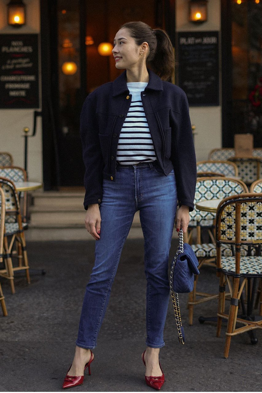 【アロー/aLORS】のBomber cardigan en tricot Cordelia 人気、トレンドファッション・服の通販 founy(ファニー) 　ファッション　Fashion　レディースファッション　Fashion for Women　アウター　Coat / Outerwear Collection　クロップド　Cropped, Short Length　ジャケット　Jacket, Outerwear　デニム　Denim, Jeans Material　other-4|ID: prp329100004171538 ipo3291000000032940154