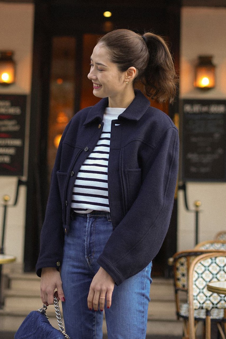 【アロー/aLORS】のBomber cardigan en tricot Cordelia 人気、トレンドファッション・服の通販 founy(ファニー) 　ファッション　Fashion　レディースファッション　Fashion for Women　アウター　Coat / Outerwear Collection　クロップド　Cropped, Short Length　ジャケット　Jacket, Outerwear　デニム　Denim, Jeans Material　other-7|ID: prp329100004171538 ipo3291000000032940185
