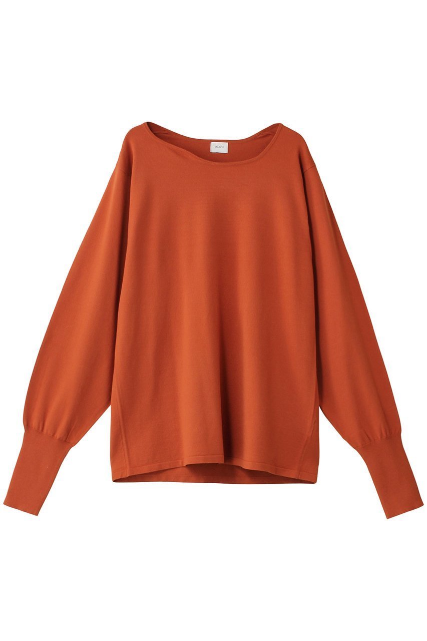 【マノフ/MANOF】のCURVE NECK KNIT TOPS ニット/セーター インテリア・キッズ・メンズ・レディースファッション・服の通販 founy(ファニー) 　ファッション　Fashion　レディースファッション　WOMEN　トップス・カットソー　Tops/Tshirt　ニット　Knit Tops　プルオーバー　Pullover　インナー　Inner　シンプル　Simple　スリーブ　Sleeve　セーター　Sweater　デコルテ　Decolletage　フィット　Fit　ボトム　Bottom　NEW・新作・新着・新入荷　New Arrivals　ORANGE|ID: prp329100004172667 ipo3291000000028889981