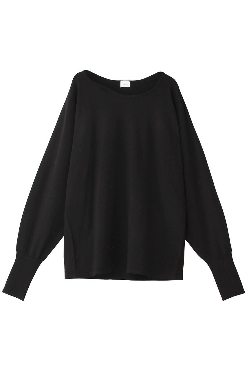 【マノフ/MANOF】のCURVE NECK KNIT TOPS ニット/セーター インテリア・キッズ・メンズ・レディースファッション・服の通販 founy(ファニー) 　ファッション　Fashion　レディースファッション　WOMEN　トップス・カットソー　Tops/Tshirt　ニット　Knit Tops　プルオーバー　Pullover　インナー　Inner　シンプル　Simple　スリーブ　Sleeve　セーター　Sweater　デコルテ　Decolletage　フィット　Fit　ボトム　Bottom　NEW・新作・新着・新入荷　New Arrivals　BLACK|ID: prp329100004172667 ipo3291000000028889982