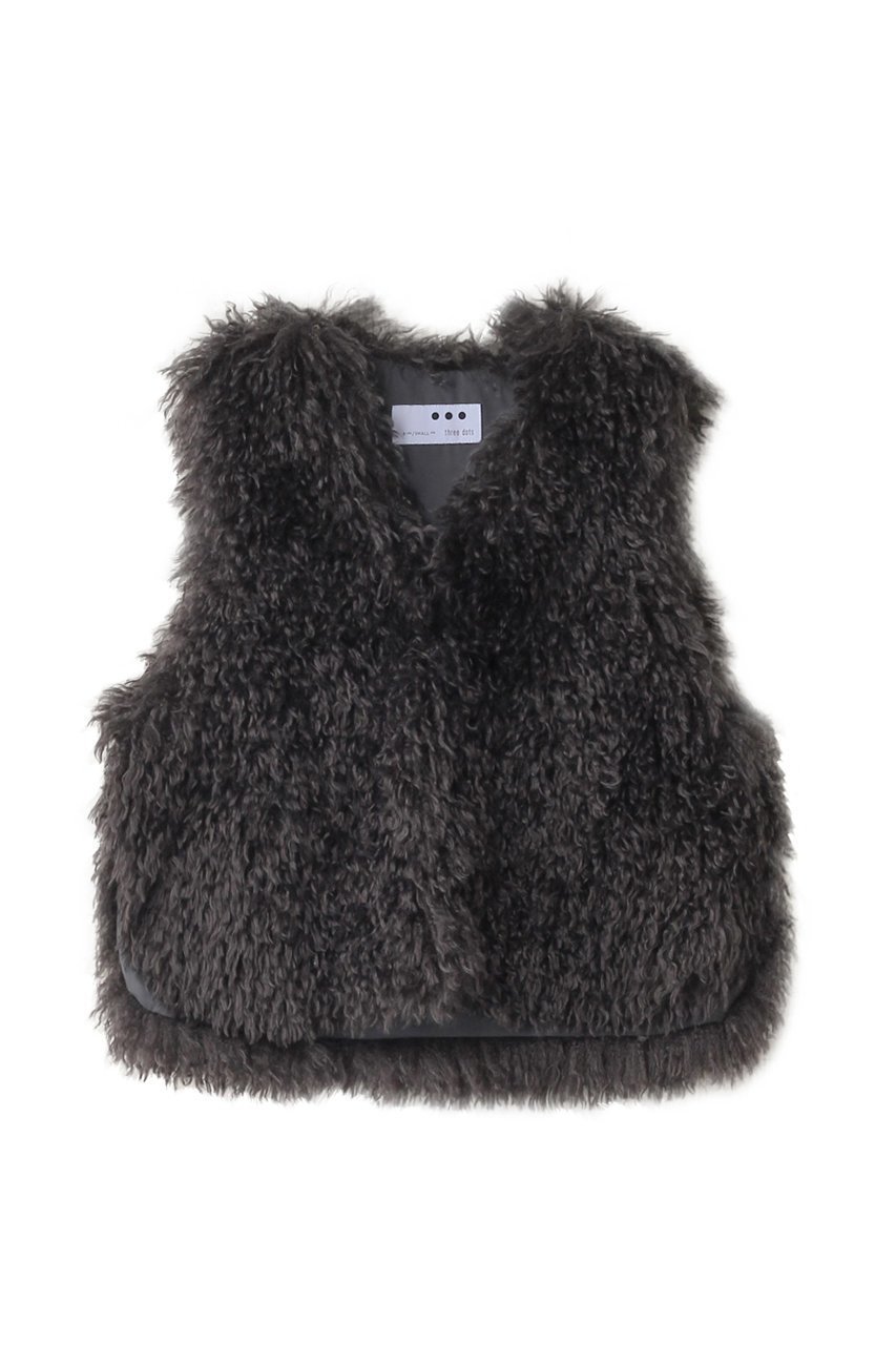 【スリー ドッツ/three dots】のウェイビーファー ショートジレ インテリア・キッズ・メンズ・レディースファッション・服の通販 founy(ファニー) 　ファッション　Fashion　レディースファッション　Fashion for Women　アウター　Coat / Outerwear Collection　レディースジャケット・軽アウター　Jackets　シンプル　Simple, Minimal　ジャケット　Jacket, Outerwear　パーティ　Party, Party Style　ベスト　Vest, Waistcoat　ベーシック　Basic, Essential　A/W・秋冬　Autumn/Winter　ソフトブラック|ID: prp329100004173269 ipo3291000000035949041