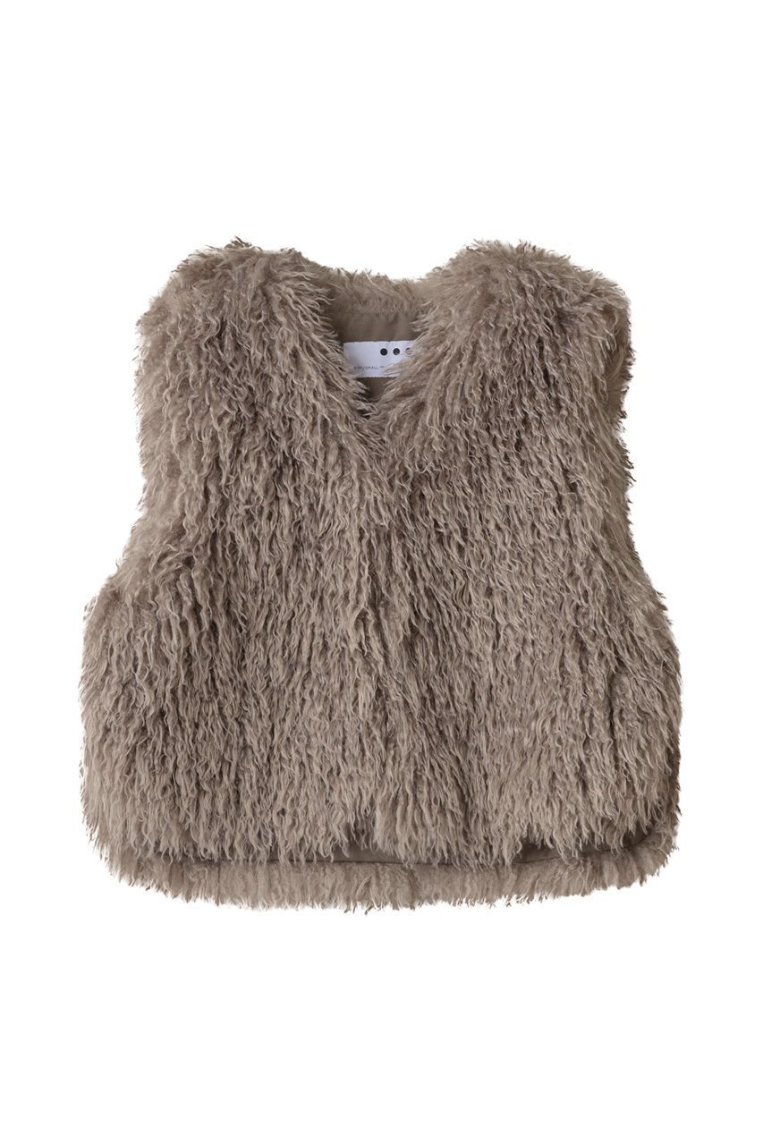 【スリー ドッツ/three dots】のウェイビーファー ショートジレ インテリア・キッズ・メンズ・レディースファッション・服の通販 founy(ファニー) 　ファッション　Fashion　レディースファッション　Fashion for Women　アウター　Coat / Outerwear Collection　レディースジャケット・軽アウター　Jackets　シンプル　Simple, Minimal　ジャケット　Jacket, Outerwear　パーティ　Party, Party Style　ベスト　Vest, Waistcoat　ベーシック　Basic, Essential　A/W・秋冬　Autumn/Winter　グレーベージュ|ID: prp329100004173269 ipo3291000000035949042