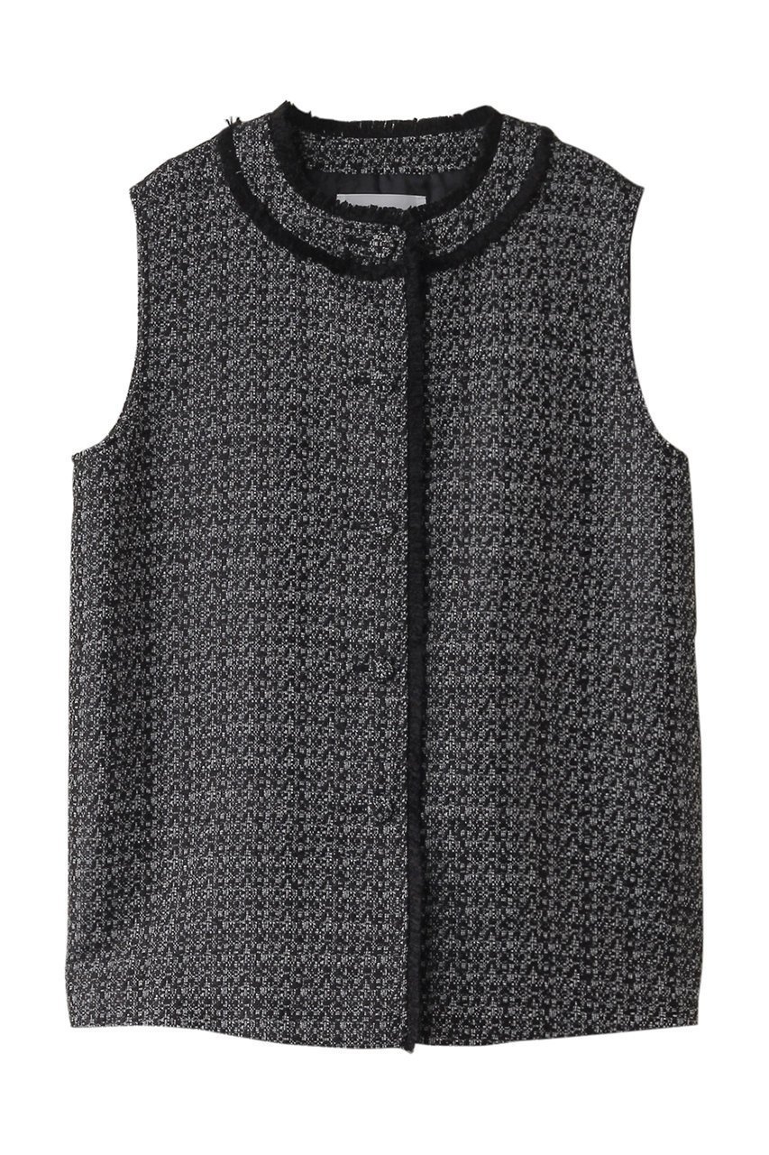 【ミディウミソリッド/MIDIUMISOLID】のtweed c/neck gilet ジレ インテリア・キッズ・メンズ・レディースファッション・服の通販 founy(ファニー) 　ファッション　Fashion　レディースファッション　WOMEN　アウター　Coat Outerwear　ジャケット　Jackets　A/W・秋冬　Aw・Autumn/Winter・Fw・Fall-Winter　ジャケット　Jacket　ツイード　Tweed　デニム　Denim　フリンジ　Fringe　ベスト　Vest　NEW・新作・新着・新入荷　New Arrivals　black|ID: prp329100004174008 ipo3291000000028924850