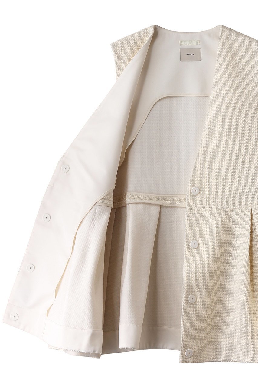 【ル フィル/LE PHIL】のバスケットツィードジレ 人気、トレンドファッション・服の通販 founy(ファニー) 　ファッション　Fashion　レディースファッション　Fashion for Women　アウター　Coat / Outerwear Collection　レディースジャケット・軽アウター　Jackets　シンプル　Simple, Minimal　ジャケット　Jacket, Outerwear　ツイード　Twill, Twill Weave　ドレス　Dress, One-Piece　ベスト　Vest, Waistcoat　ミドル　Middle Length, Mid Height　エレガント 上品　Elegant　other-6|ID: prp329100004174018 ipo3291000000032939649