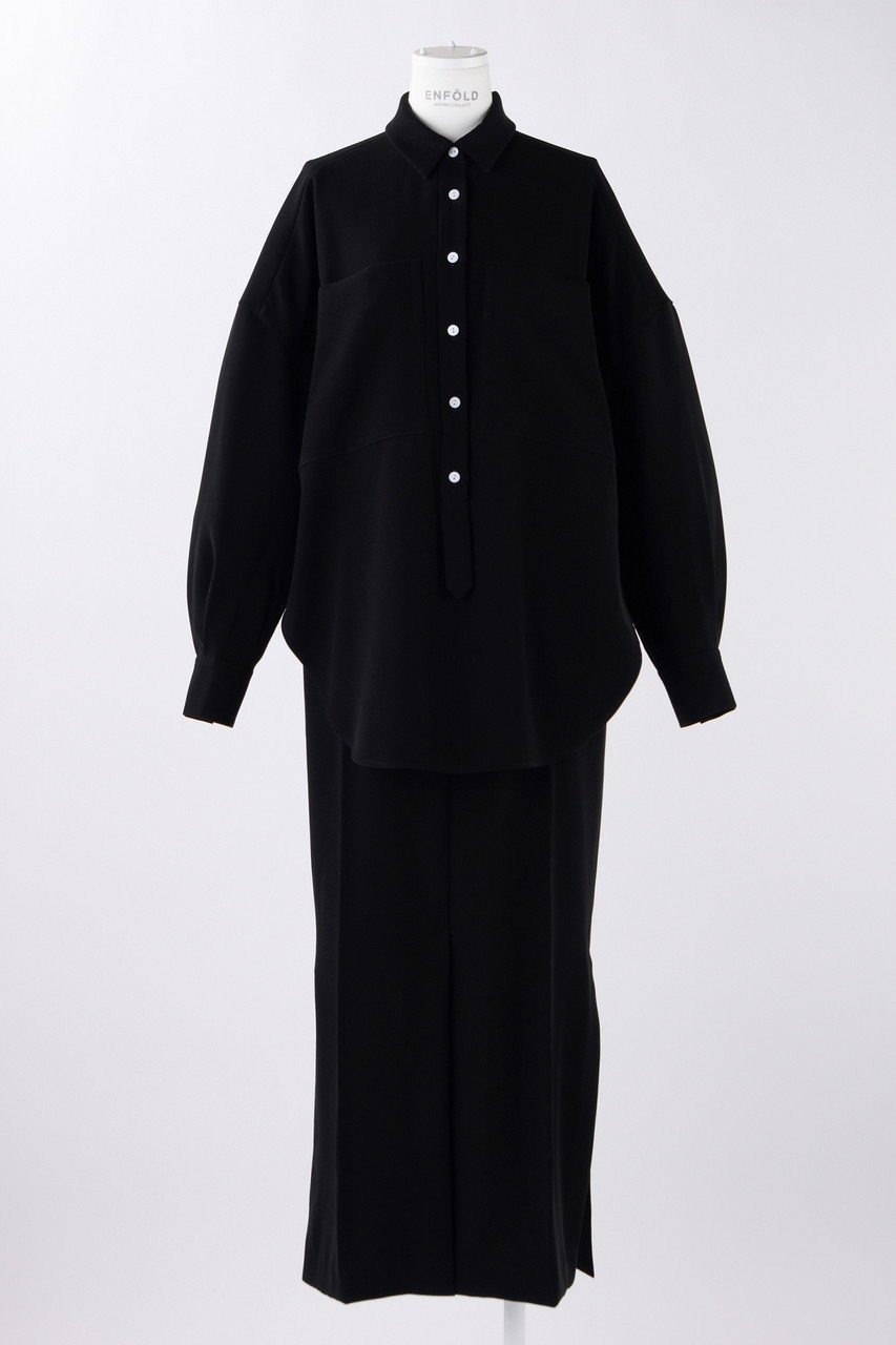 【エンフォルド/ENFOLD】のダブルサテン セットアップ DRS/ドレス 人気、トレンドファッション・服の通販 founy(ファニー) 　ファッション　Fashion　レディースファッション　Fashion for Women　ワンピース　Dresses　フォーマル・パーティードレス・結婚式用ドレス　Elegant & Casual Dresses　チュニック　Tunic Tops & Dresses　オケージョン　Occasion Wear　サテン　Satin, Glossy Fabric　セットアップ　Set-Up, Coordinated Outfit　センター　Center, Center Line　ダブル　Double, Double-Breasted　チュニック　Tunic, Long Top　ドレス　Dress, One-Piece　ロング　Long, Long-Length　 other-1|ID: prp329100004179717 ipo3291000000032890418