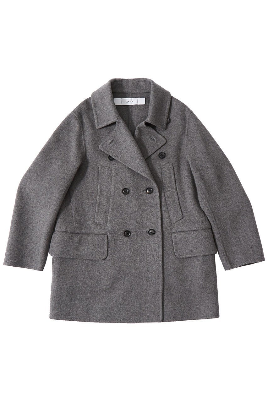 【ザ ストア バイ シー/THE STORE by C】のダブルフェイスPコート インテリア・キッズ・メンズ・レディースファッション・服の通販 founy(ファニー) 　ファッション　Fashion　レディースファッション　Fashion for Women　アウター　Coat / Outerwear Collection　コート・ロングコート・ピーコート　Long Coats, Peacoats & More　Pコート　Pea Coats　クラシック　Classic, Timeless Style　ダブル　Double, Double-Breasted　フェイス　Face, Facial Design　フラップ　Flap, Flap Pocket　ポケット　Pocket, Pocket Detail　ロング　Long, Long-Length　チャコールグレー|ID: prp329100004179722 ipo3291000000032945754