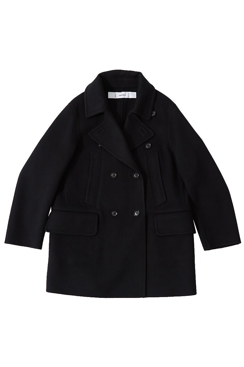 【ザ ストア バイ シー/THE STORE by C】のダブルフェイスPコート インテリア・キッズ・メンズ・レディースファッション・服の通販 founy(ファニー) 　ファッション　Fashion　レディースファッション　Fashion for Women　アウター　Coat / Outerwear Collection　コート・ロングコート・ピーコート　Long Coats, Peacoats & More　Pコート　Pea Coats　クラシック　Classic, Timeless Style　ダブル　Double, Double-Breasted　フェイス　Face, Facial Design　フラップ　Flap, Flap Pocket　ポケット　Pocket, Pocket Detail　ロング　Long, Long-Length　ブラック|ID: prp329100004179722 ipo3291000000032945759