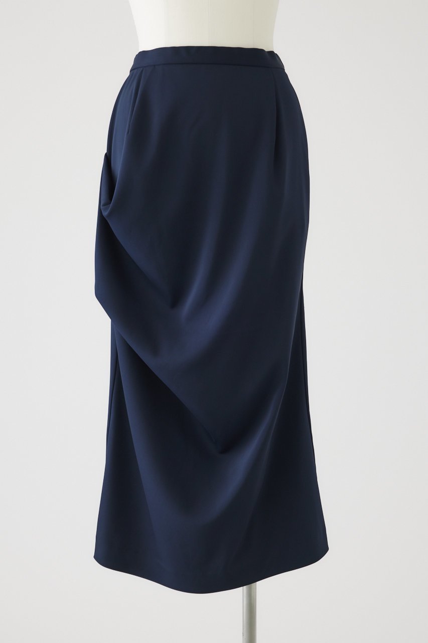 【リムアーク/RIM.ARK】のTuck asymmetry SK/スカート インテリア・キッズ・メンズ・レディースファッション・服の通販 founy(ファニー) 　ファッション　Fashion　レディースファッション　Fashion for Women　スカート　Skirts　ロングスカート　Long Skirts / Maxi & Midi Skirts　アシンメトリー　Asymmetrical Style　サテン　Satin, Glossy Fabric　シルク　Silk, 100% Silk　フォーマル　Formal, Dressy　ロング　Long, Long-Length　エレガント 上品　Elegant　ネイビー|ID: prp329100004179723 ipo3291000000034970732