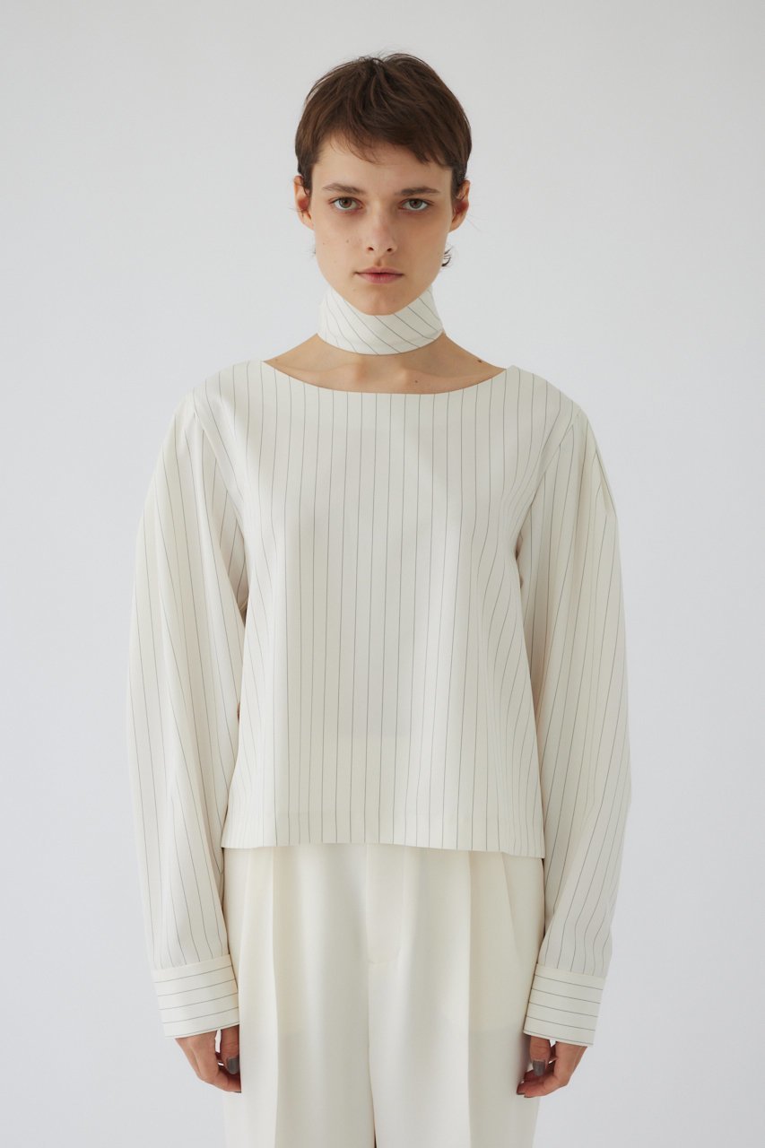 【リムアーク/RIM.ARK】のShoulder volume scarf set/ブラウス 人気、トレンドファッション・服の通販 founy(ファニー) 　ファッション　Fashion　レディースファッション　WOMEN　トップス・カットソー　Tops/Tshirt　シャツ/ブラウス　Shirts/Blouses　スカーフ　Scarf　ストライプ　Stripe　スリーブ　Sleeve　ロング　Long　 other-1|ID: prp329100004179724 ipo3291000000032377237