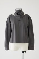 【リムアーク/RIM.ARK】のShoulder volume scarf set/ブラウス 人気、トレンドファッション・服の通販 founy(ファニー) ファッション Fashion レディースファッション WOMEN トップス・カットソー Tops/Tshirt シャツ/ブラウス Shirts/Blouses スカーフ Scarf ストライプ Stripe スリーブ Sleeve ロング Long thumbnail グレー|ID: prp329100004179724 ipo3291000000032377240