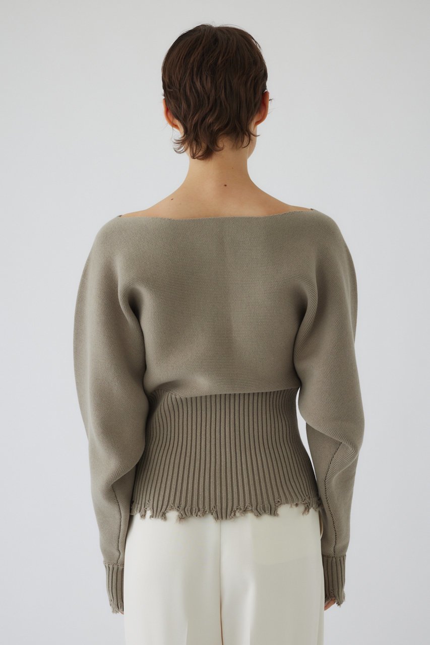 【リムアーク/RIM.ARK】のDamage fit knit tops/ニット 人気、トレンドファッション・服の通販 founy(ファニー) 　ファッション　Fashion　レディースファッション　Fashion for Women　トップス・カットソー　Cut & Sew Tops　ニット　Knit Tops & Sweaters　カジュアルプルオーバー・ニットトップス　Pullovers & Knit Tops / Casual Pullovers　ダメージ　Distressed, Destroyed　デコルテ　Décolleté, Neckline　バランス　Balance, Style Balance　フィット　Fit, Slim Fit　other-5|ID: prp329100004179725 ipo3291000000032959365