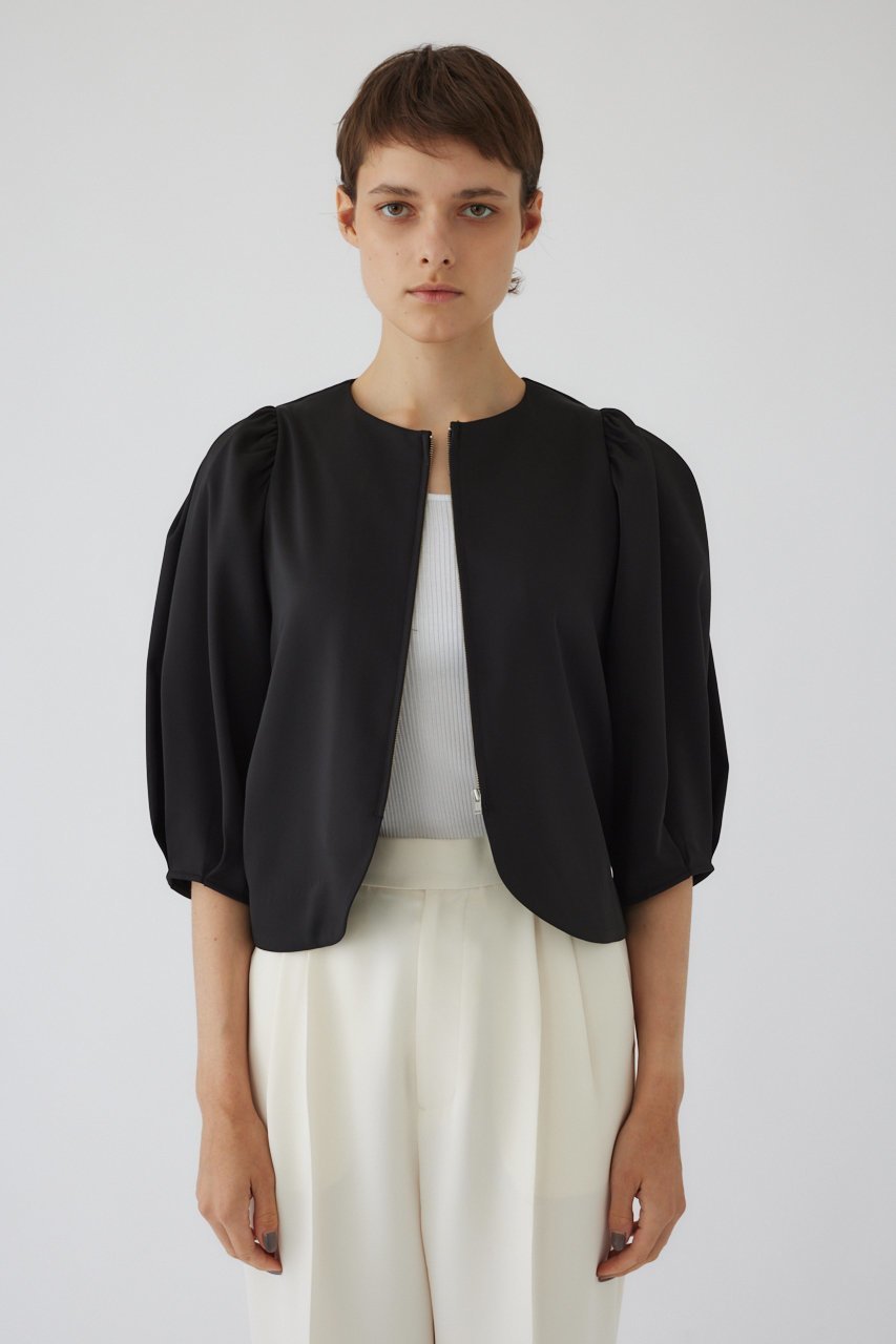 【リムアーク/RIM.ARK】のVolume sleeve short JK/ジャケット 人気、トレンドファッション・服の通販 founy(ファニー) 　ファッション　Fashion　レディースファッション　Fashion for Women　アウター　Coat / Outerwear Collection　レディースジャケット・軽アウター　Jackets　アクセサリー　Fashion Accessories　サテン　Satin, Glossy Fabric　シルク　Silk, 100% Silk　ジップ　Zip, Zipper　ジャケット　Jacket, Outerwear　スリーブ　Sleeve, Long Sleeve / Short Sleeve　フォーマル　Formal, Dressy　エレガント 上品　Elegant　 other-1|ID: prp329100004179728 ipo3291000000034969851