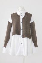 【エンフォルド/ENFOLD】のKnit Combi SH/シャツ 人気、トレンドファッション・服の通販 founy(ファニー) ファッション Fashion レディースファッション Fashion for Women トップス・カットソー Cut & Sew Tops ニット Knit Tops & Sweaters シャツ・ブラウス・オフィスカジュアル Elegant Blouses & Button-Ups コンビ Combo, Combination Style スリーブ Sleeve, Long Sleeve / Short Sleeve ロング Long, Long-Length thumbnail ベージュ|ID: prp329100004179734 ipo3291000000032888959