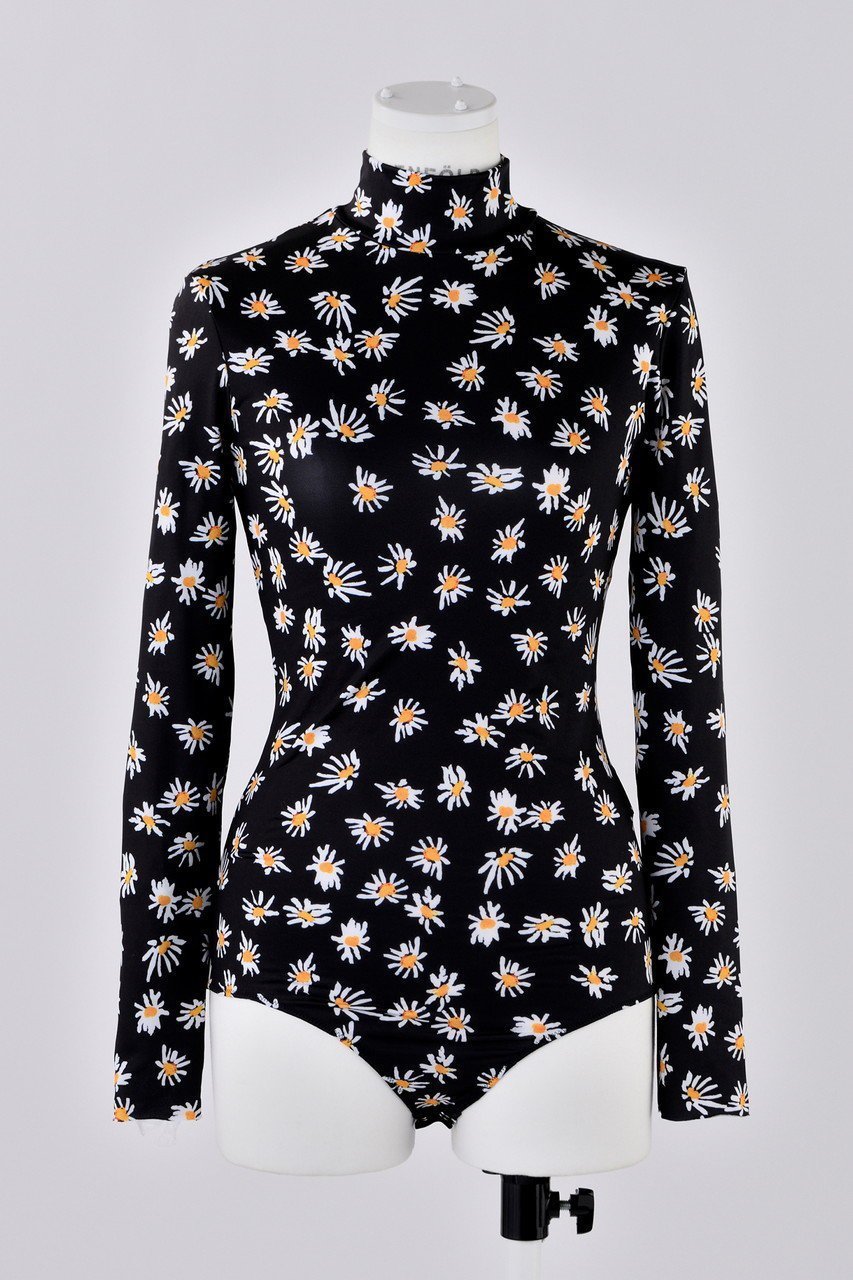 【エンフォルド/ENFOLD】のDaisy ハイネックボディースーツ インテリア・キッズ・メンズ・レディースファッション・服の通販 founy(ファニー) 　ファッション　Fashion　レディースファッション　Fashion for Women　トップス・カットソー　Cut & Sew Tops　シャツ・ブラウス・オフィスカジュアル　Elegant Blouses & Button-Ups　ロングTシャツ・Tシャツ　Longline T-Shirts & Tees　カットソー・ベーシックTシャツ　Cut-and-Sewn Tops / Stretch Tees & Basics　インナー　Innerwear　スリーブ　Sleeve, Long Sleeve / Short Sleeve　スーツ　Suit, Formalwear　プリント　Print, Printed Pattern　ロング　Long, Long-Length　ブラック|ID: prp329100004179736 ipo3291000000035934027