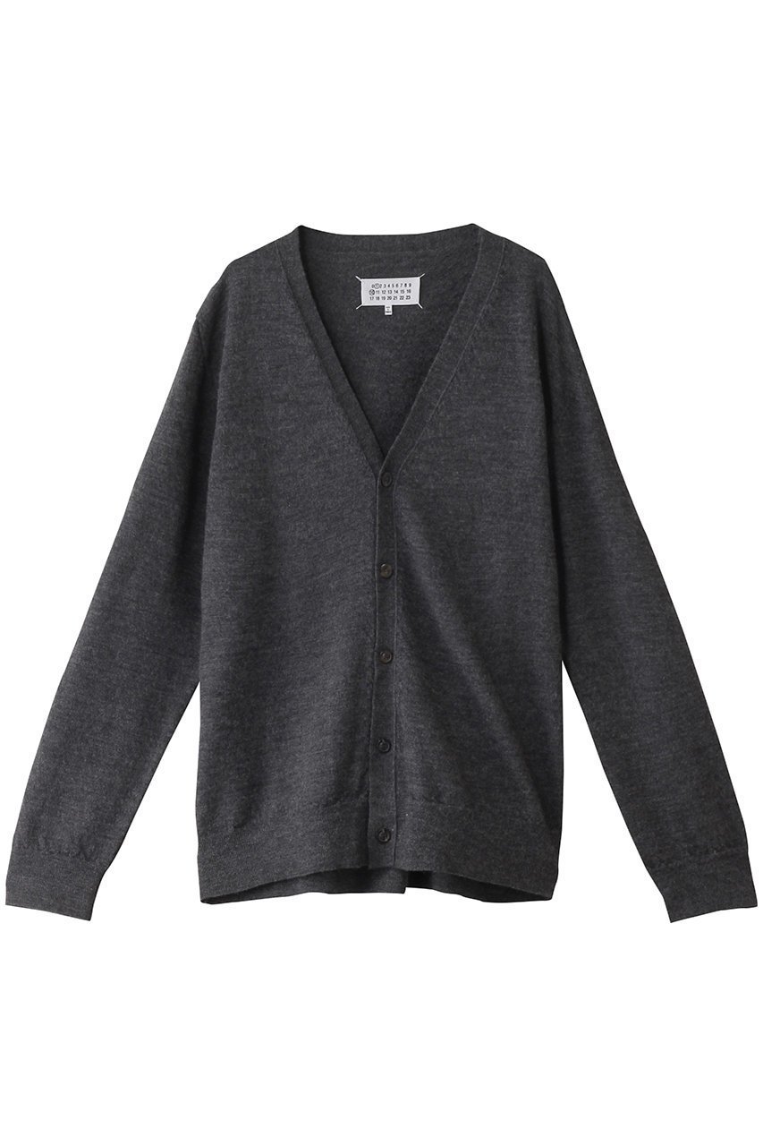 【メゾン マルジェラ/MAISON MARGIELA / MEN】の【MEN】エルボーパッチ Vネック ウール カーディガン インテリア・キッズ・メンズ・レディースファッション・服の通販 founy(ファニー) 　ファッション　Fashion　メンズファッション　Fashion for Men　カーディガン　Cardigan, Knitwear　ベーシック　Basic, Essential　チャコール|ID: prp329100004179746 ipo3291000000036098481