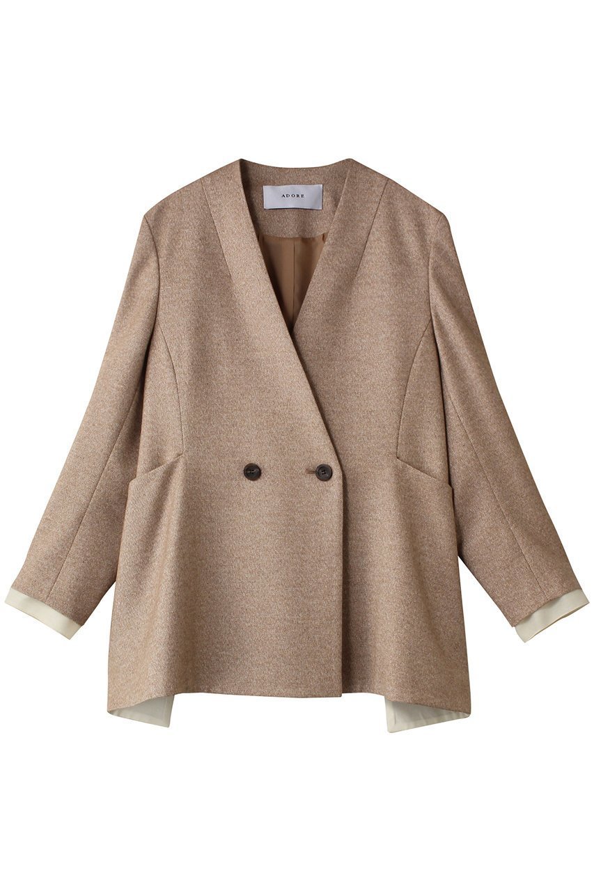 【アドーア/ADORE】のツイードツイルジャケット インテリア・キッズ・メンズ・レディースファッション・服の通販 founy(ファニー) 　ファッション　Fashion　レディースファッション　Fashion for Women　アウター　Coat / Outerwear Collection　レディースジャケット・軽アウター　Jackets　シアー　Sheer, See-Through　ジャケット　Jacket, Outerwear　フェミニン　Feminine, Girly　マニッシュ　Mannish, Boyish　キャメル|ID: prp329100004179767 ipo3291000000032935881