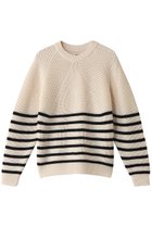 【バトナー/BATONER】のシグニチャークルーネックプルオーバー(BORDER) 人気、トレンドファッション・服の通販 founy(ファニー) ファッション Fashion レディースファッション Fashion for Women トップス・カットソー Cut & Sew Tops ニット Knit Tops & Sweaters カジュアルプルオーバー・ニットトップス Pullovers & Knit Tops / Casual Pullovers ボトム Bottoms, Lower Wear ボーダー Border, Stripe 定番 Standard, Basic Item A/W・秋冬 Autumn/Winter thumbnail アイボリー×ブラック|ID: prp329100004179798 ipo3291000000032960773