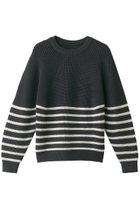 【バトナー/BATONER】のシグニチャークルーネックプルオーバー(BORDER) 人気、トレンドファッション・服の通販 founy(ファニー) ファッション Fashion レディースファッション Fashion for Women トップス・カットソー Cut & Sew Tops ニット Knit Tops & Sweaters カジュアルプルオーバー・ニットトップス Pullovers & Knit Tops / Casual Pullovers ボトム Bottoms, Lower Wear ボーダー Border, Stripe 定番 Standard, Basic Item A/W・秋冬 Autumn/Winter thumbnail チャコールグリーン×アイボリー|ID: prp329100004179798 ipo3291000000032960777
