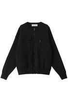 【クルニ/CULLNI】の【UNISEX】Big Pocket ジップアッ プカラーレス ニットジャケット ブラック|ID:prp329100004179817